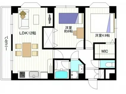 シャルム小岩(2LDK/2階)の間取り写真