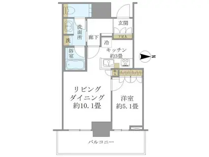 グランドメゾン新梅田タワーTHE CLUB RESIDENC(1LDK/15階)の間取り写真