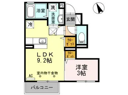 セジュールフェルテ(1LDK/1階)の間取り写真