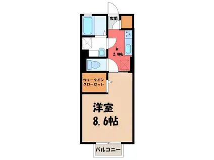 クラレス A(1K/2階)の間取り写真