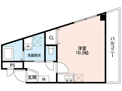 サウザンドベル光ヶ丘(ワンルーム/2階)の間取り写真