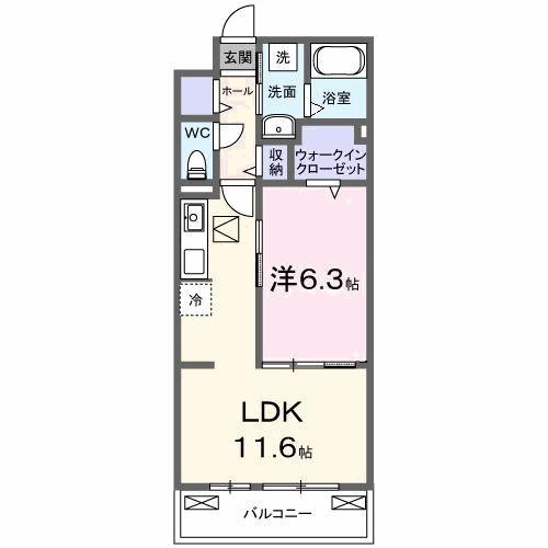 メゾン・ド・フロレゾン(1LDK/1階)の間取り写真