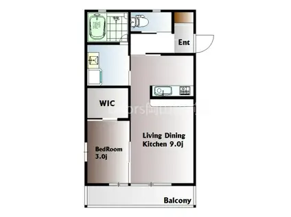 IBIZA津島南(1LDK/1階)の間取り写真