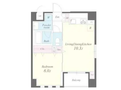 カーサレシュール カーサ レシュール(1LDK/4階)の間取り写真