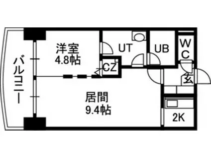 CARRERA2.9(1LDK/5階)の間取り写真