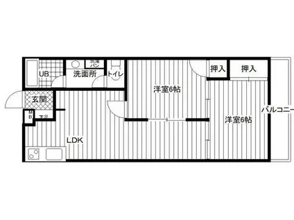 サンバックマンション(2LDK/3階)の間取り写真