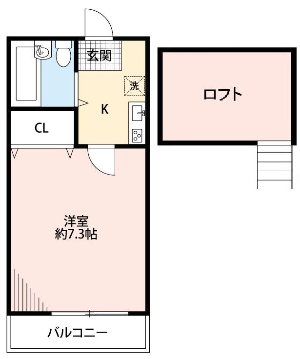 シャレー東大宮(1K/2階)の間取り写真