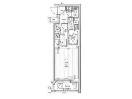 プレミアムキューブ三宿(1K/3階)の間取り写真