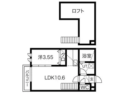 MAISON DE RAISIN(ワンルーム/2階)の間取り写真