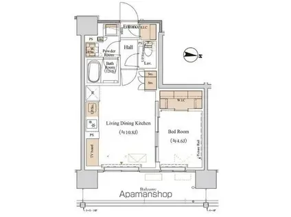 ブランシエスタ木場(1LDK/10階)の間取り写真