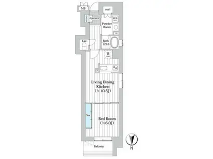 CHIEN VIVERRIN(1DK/5階)の間取り写真