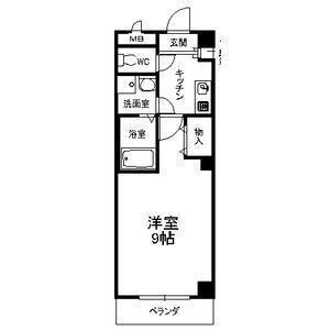 アンソレイエ(1K/1階)の間取り写真