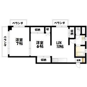 新泉ビル(2LDK/3階)の間取り写真