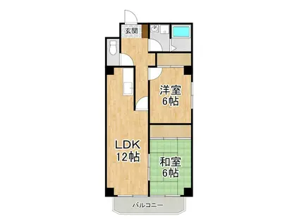 マンショングレース(2LDK/4階)の間取り写真