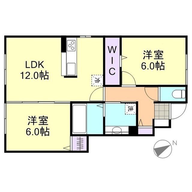 D-ROOM神田(2LDK/1階)の間取り写真