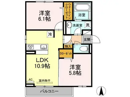 ルミエール(2LDK/3階)の間取り写真