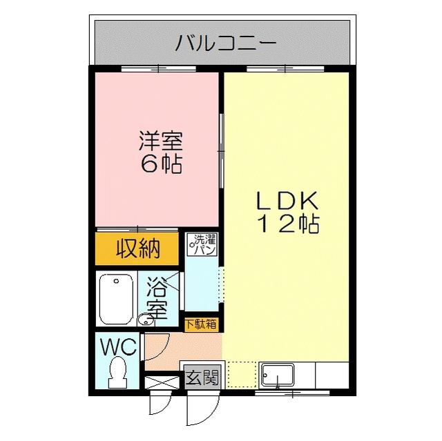 ボヌール井上(1LDK/2階)の間取り写真