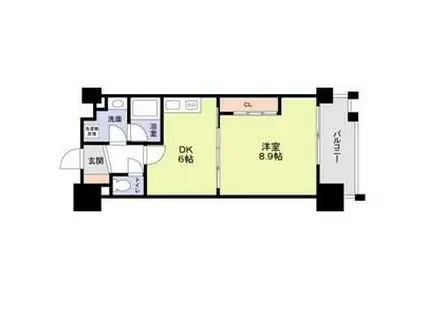 布施ハイライン(1DK/7階)の間取り写真