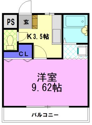 パルNAKAHARA(1K/3階)の間取り写真
