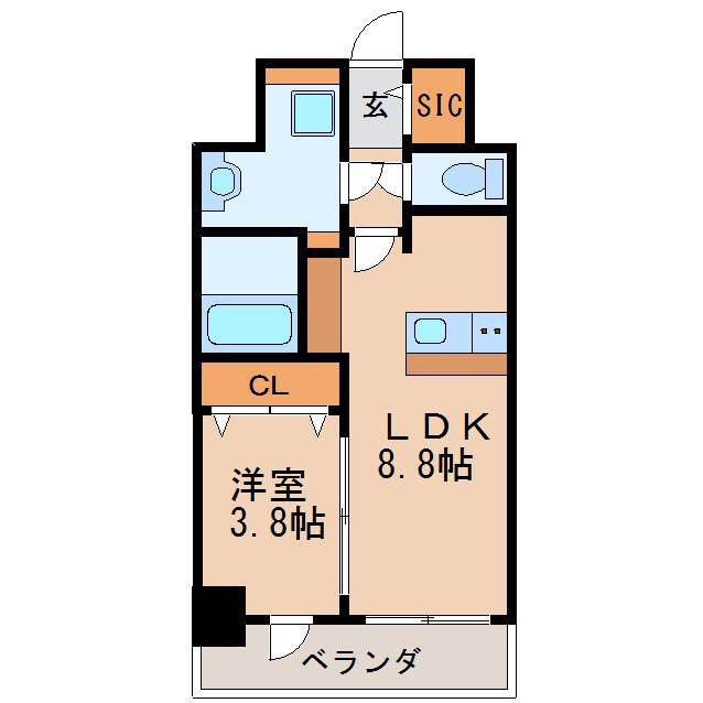 プレサンスTHE新栄(1LDK/4階)の間取り写真