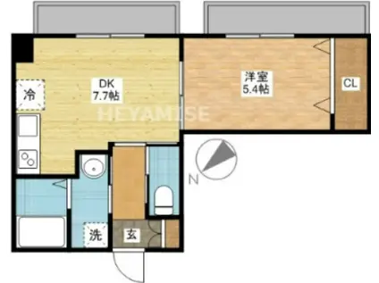 ブルーム桜 (1DK/9階)の間取り写真