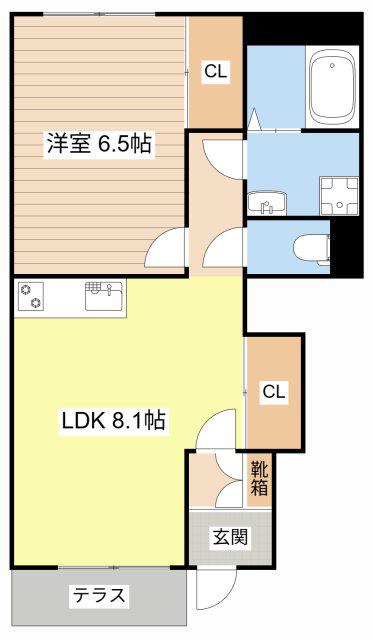 サンライズ21II(1LDK/1階)の間取り写真