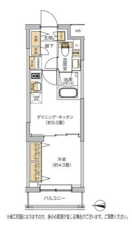 リビオメゾン湯島(1DK/2階)の間取り写真