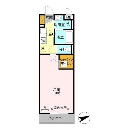 エレガンスチヨダ II(1K/1階)の間取り写真