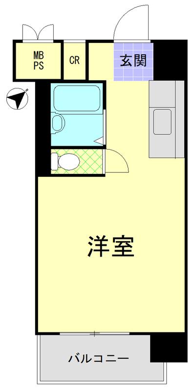 東建東五反田マンション(ワンルーム/10階)の間取り写真