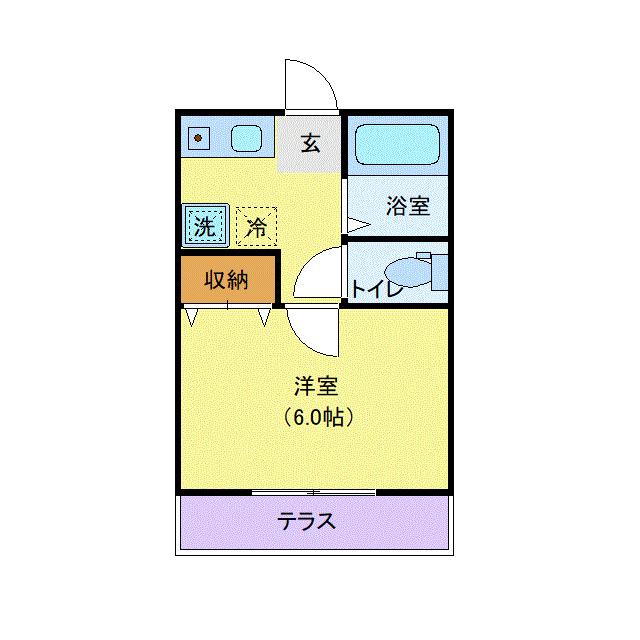 春日ホワイトコーポII(1K/1階)の間取り写真