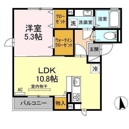 コンフォール西田(1LDK/3階)の間取り写真