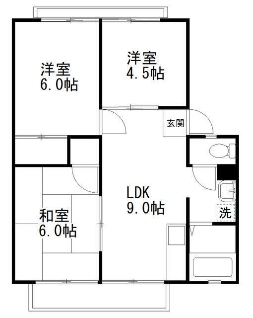 プレステージ作新台(3LDK/2階)の間取り写真