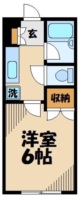 グリーンウッド I(1K/2階)の間取り写真