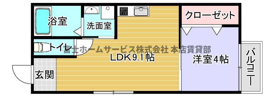 F MAISON 住之江(1LDK/3階)の間取り写真