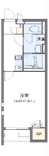 クレイノウイングス瓜破(1K/2階)の間取り写真