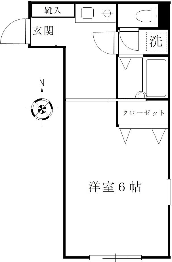 ブライト・T 手無 オートロック BT別 5/1退 ガスコンロ(1K/1階)の間取り写真