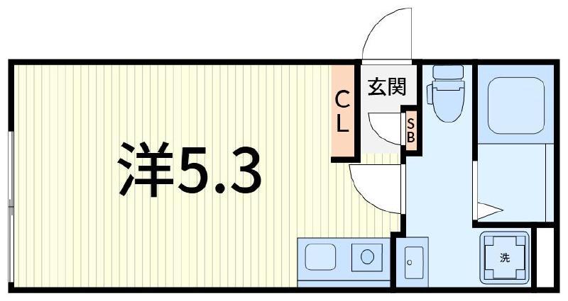 クレサージュ青戸(ワンルーム/4階)の間取り写真