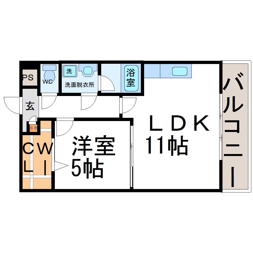 マ・メゾン金楽寺(1LDK/3階)の間取り写真