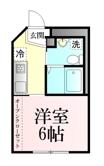 セイントサム鹿野(1K/1階)の間取り写真