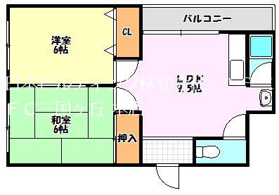 第一もずハイツ(2DK/3階)の間取り写真