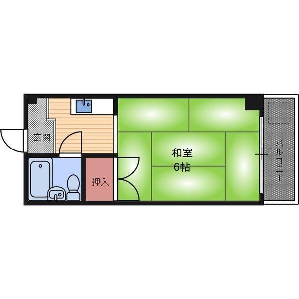 竹島プラザ(1K/3階)の間取り写真