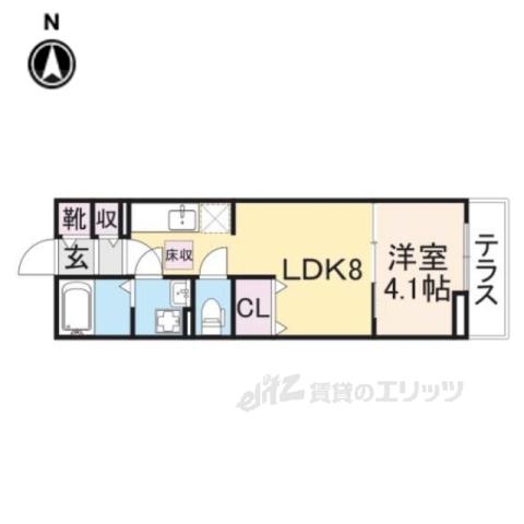 ボヌールエテルネル(1DK/1階)の間取り写真
