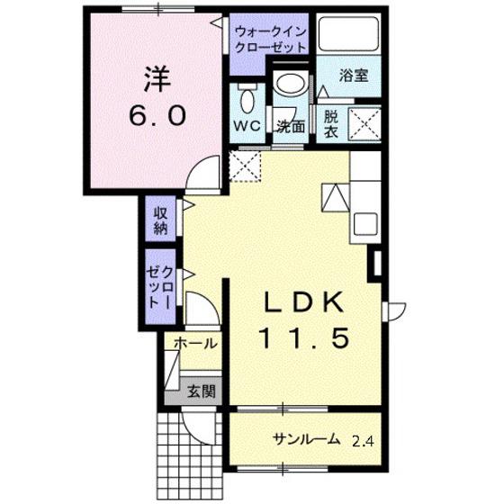 メゾンビューVI(1LDK/1階)の間取り写真