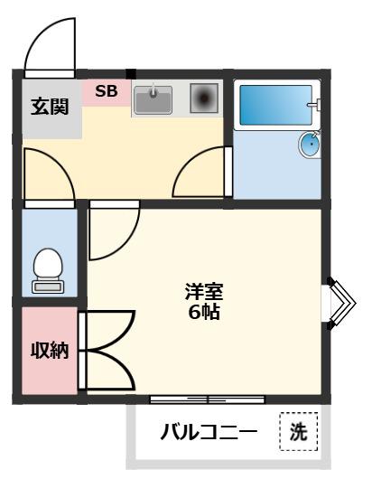ジュネパレス津田沼第26(1K/1階)の間取り写真
