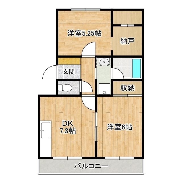 篭上第三マンション(2SDK/2階)の間取り写真