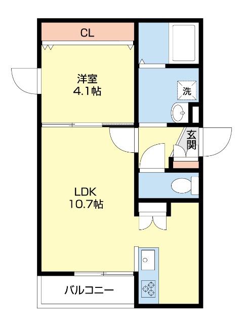 リリーフ宮の森(1LDK/2階)の間取り写真