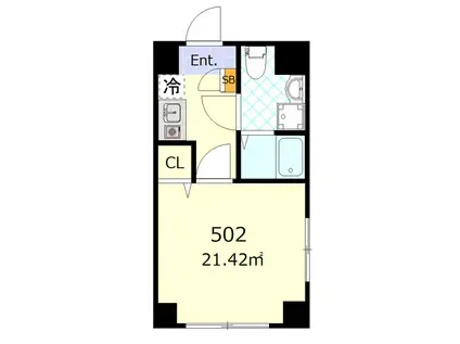 BROTE三ノ輪(1K/5階)の間取り写真