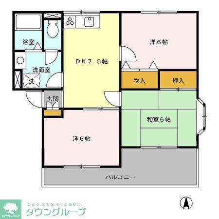ヴァンベール東川口III(3DK/3階)の間取り写真