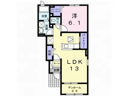 コリーヌA(1LDK/1階)の間取り写真