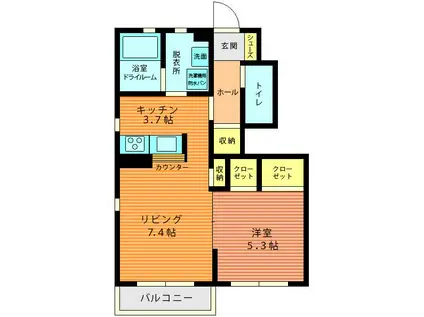 ルラーシュ(1LDK/1階)の間取り写真